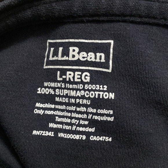 L.L. Bean Women's Elegant Black Quarter Length Sleeve T Shirt - Picture 3 of 3
